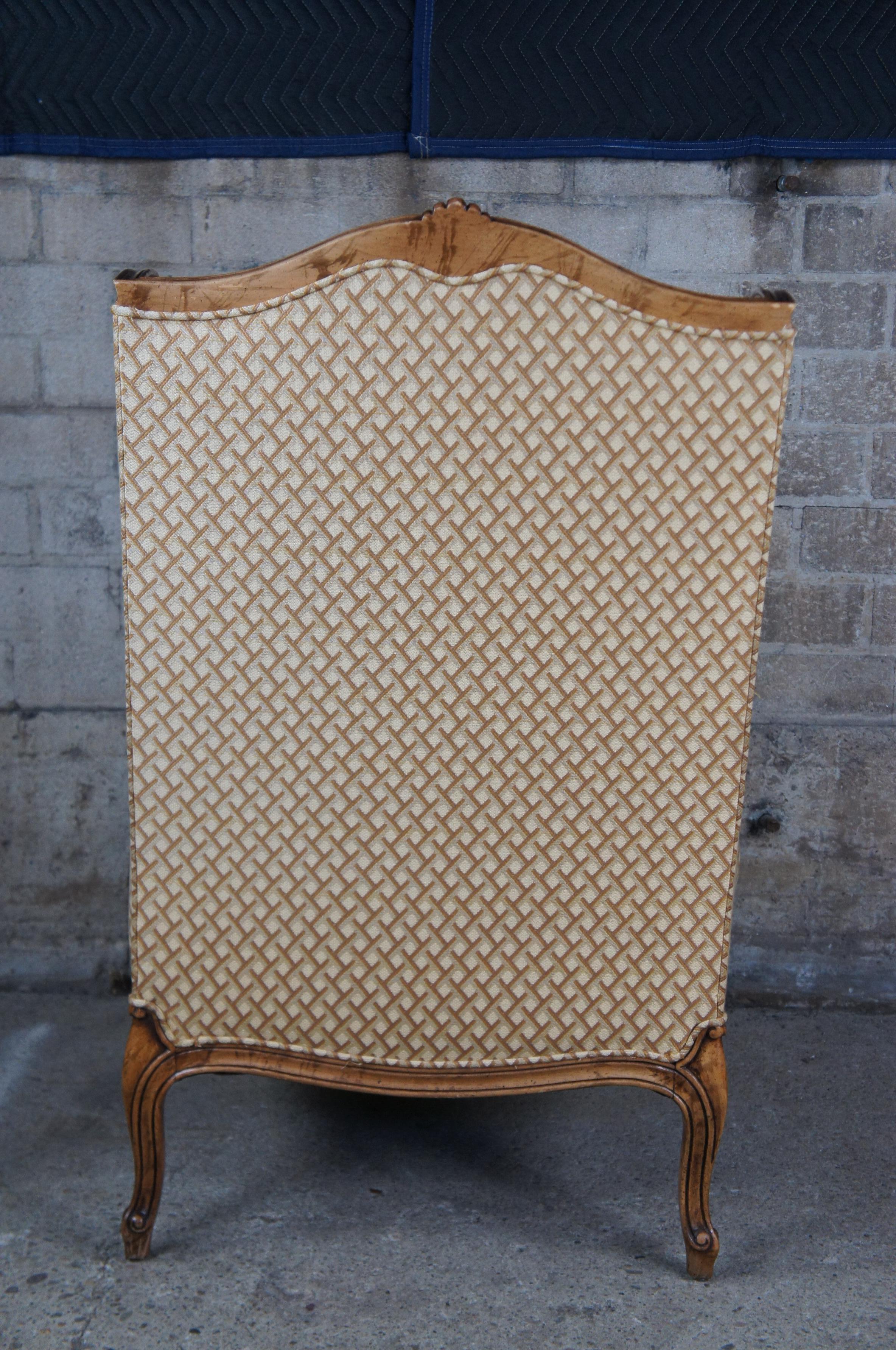Vintage Hickory Chair Collectors Mix French Country  Walnut Wingback Arm Lattice 1