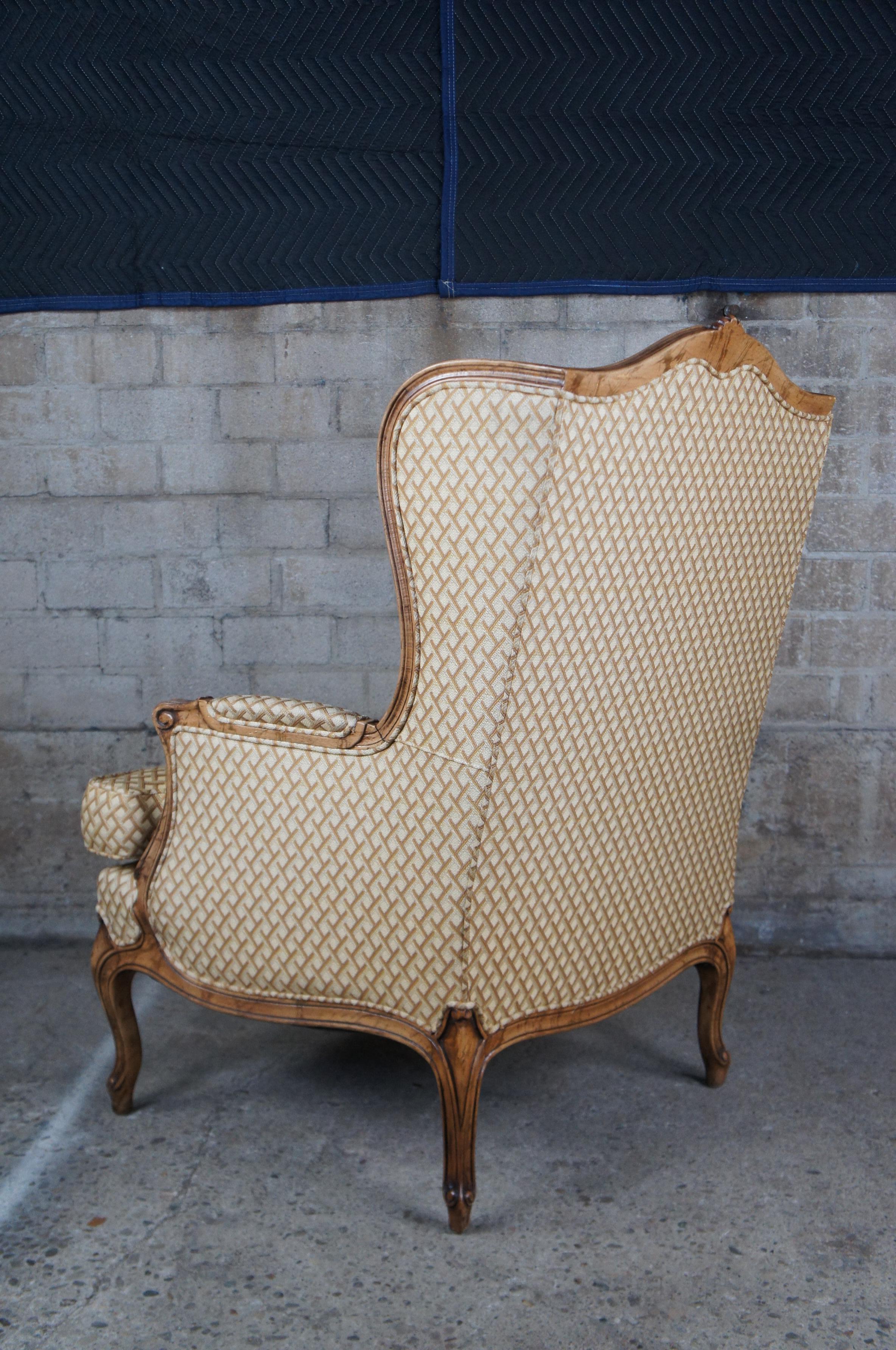 Vintage Hickory Chair Collectors Mix French Country  Walnut Wingback Arm Lattice 2