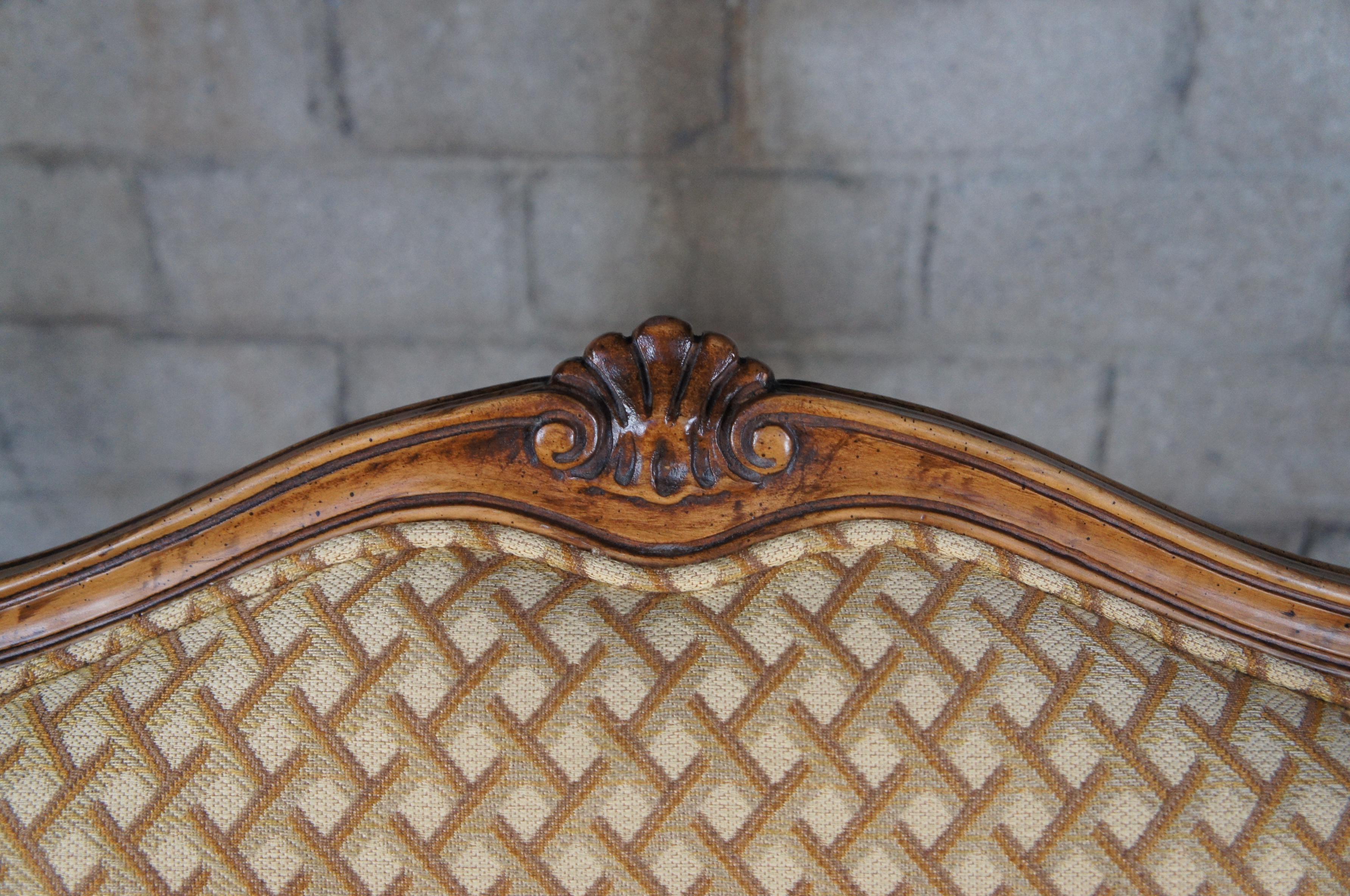 Vintage Hickory Chair Collectors Mix French Country  Walnut Wingback Arm Lattice 3