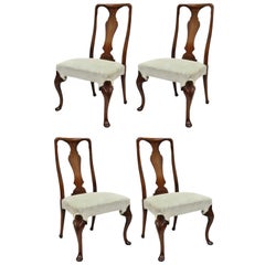 Vintage Hickory Chair Company Queen Anne Style Mahogany Dining Chairs Set of 4