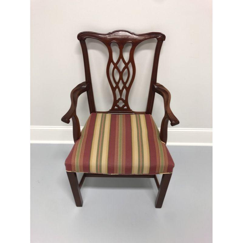 American HICKORY CHAIR Solid Mahogany Chippendale Dining Armchair