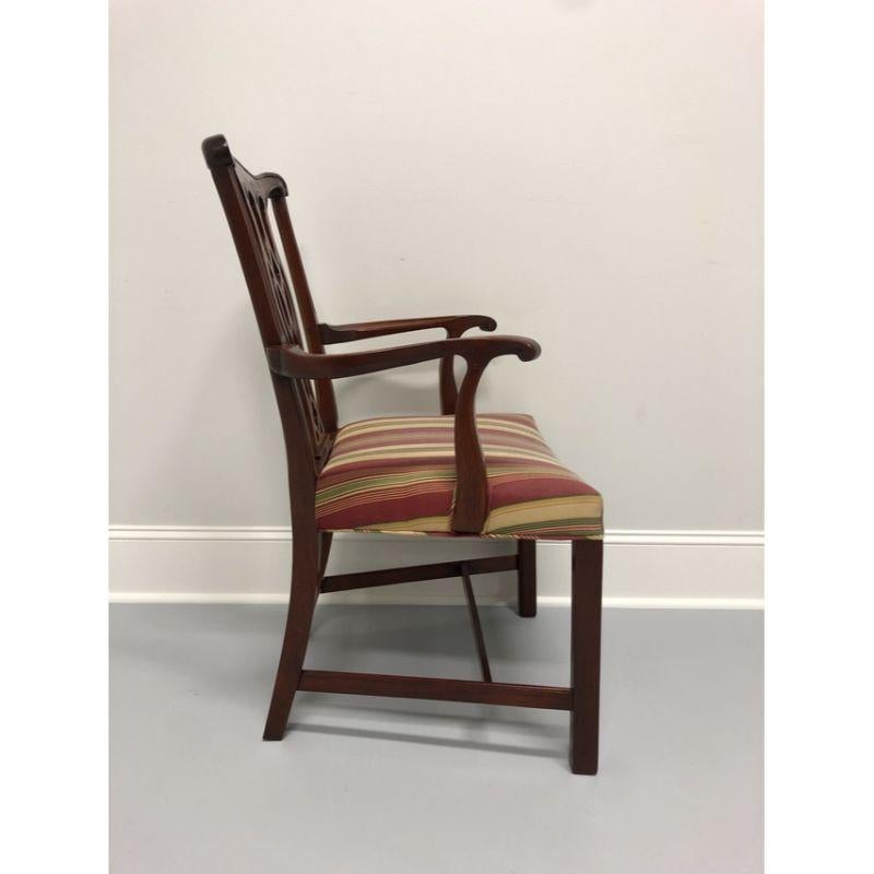 HICKORY CHAIR Solid Mahogany Chippendale Dining Armchair In Good Condition In Charlotte, NC