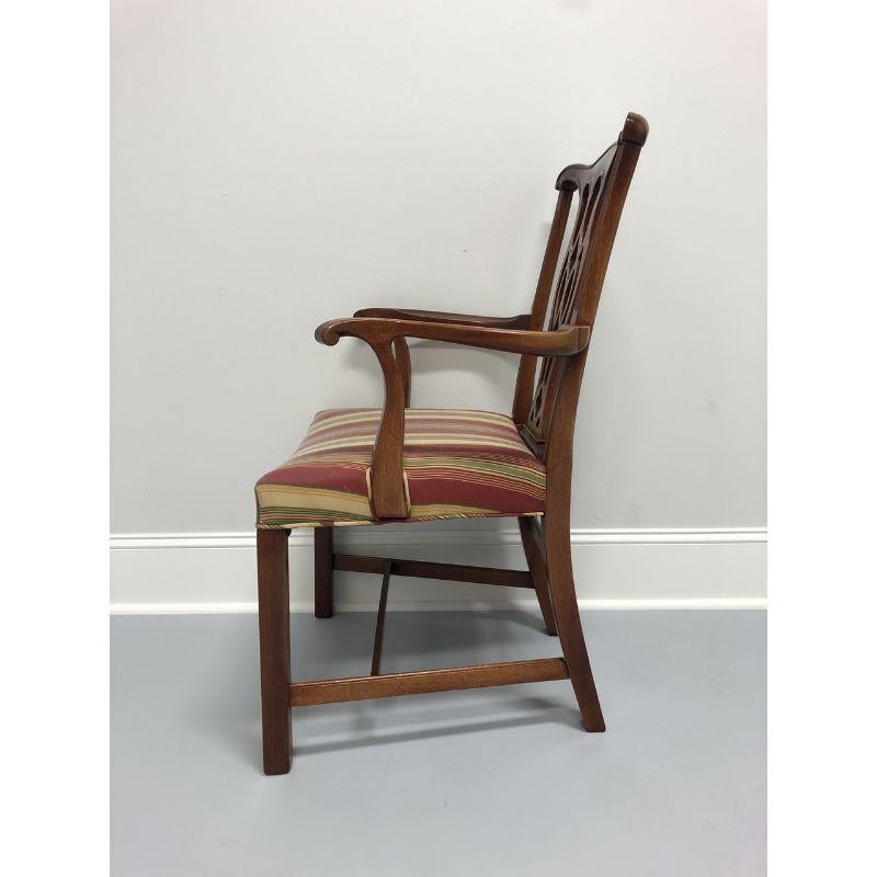Fabric HICKORY CHAIR Solid Mahogany Chippendale Dining Armchair
