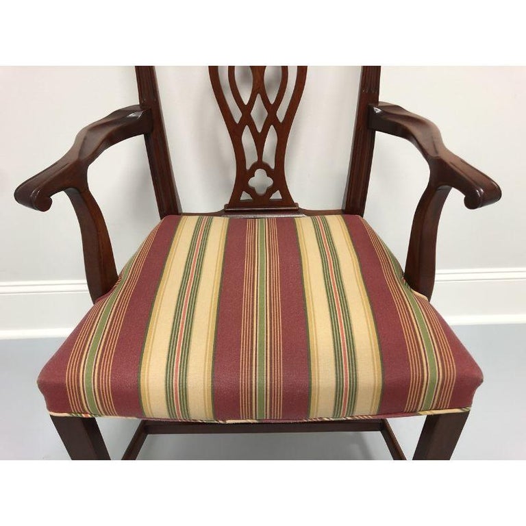 HICKORY CHAIR Solid Mahogany Chippendale Dining Armchair For Sale 2
