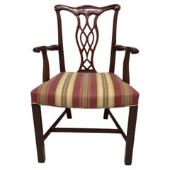 Vintage Hickory Chair Solid Mahogany Chippendale Dining Armchair