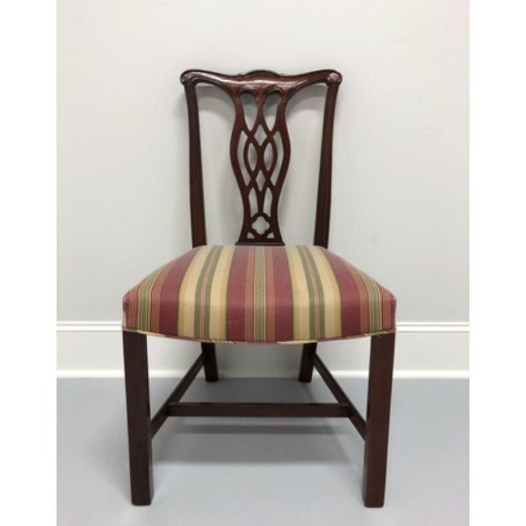 HICKORY CHAIR Solid Mahogany Chippendale Straight Leg Dining Side Chair For Sale 5