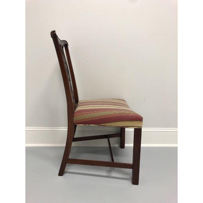 HICKORY CHAIR Solid Mahogany Chippendale Straight Leg Dining Side Chair In Good Condition For Sale In Charlotte, NC