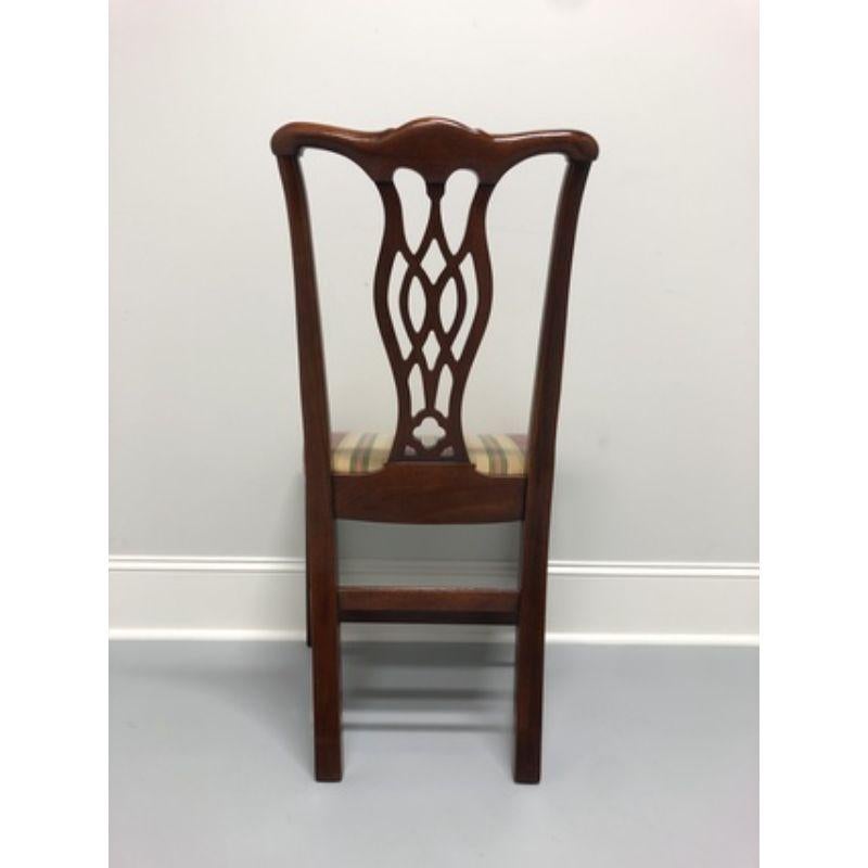 20th Century HICKORY CHAIR Solid Mahogany Chippendale Straight Leg Dining Side Chair