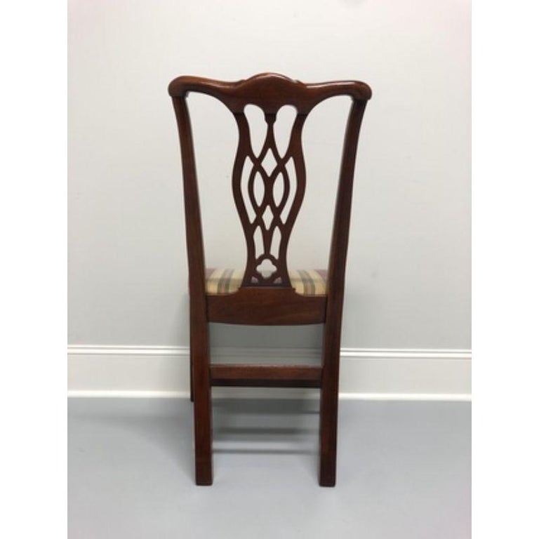 20th Century HICKORY CHAIR Solid Mahogany Chippendale Straight Leg Dining Side Chair For Sale