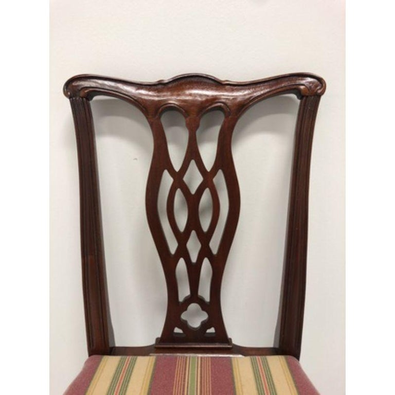 HICKORY CHAIR Solid Mahogany Chippendale Straight Leg Dining Side Chair For Sale 2
