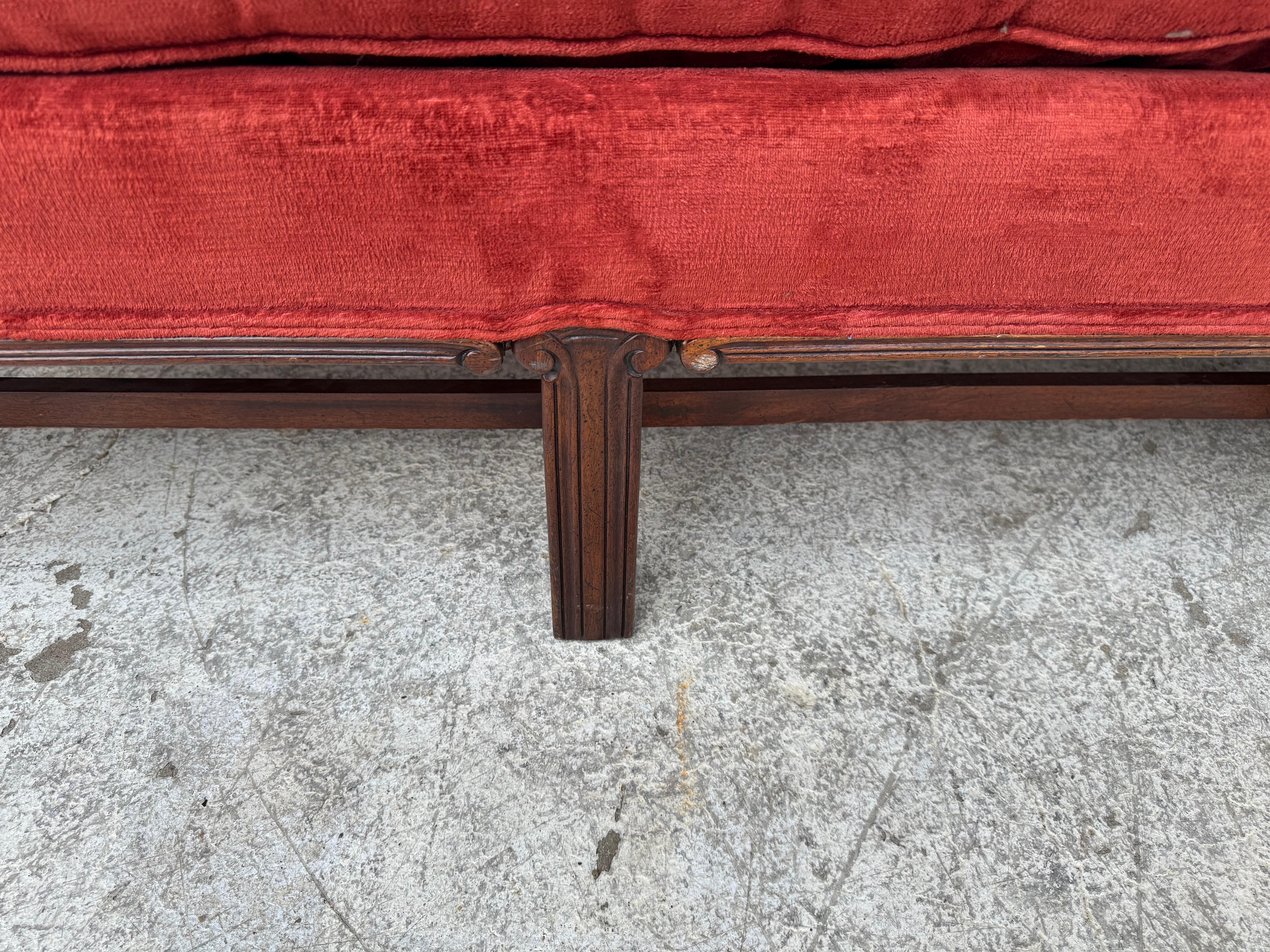 20th Century Vintage Hickory Chippendale Sofa For Sale