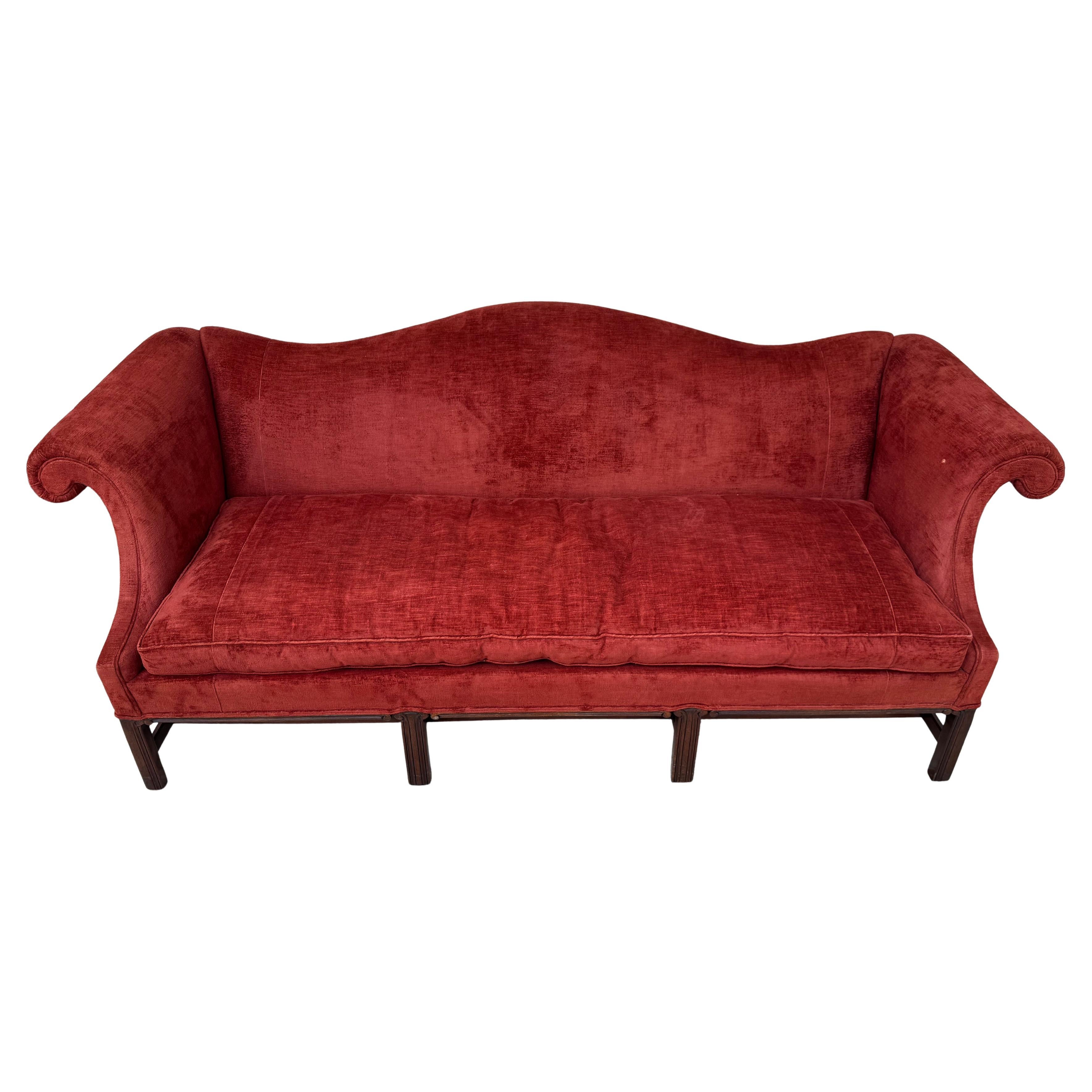 Vintage Hickory Chippendale Sofa For Sale