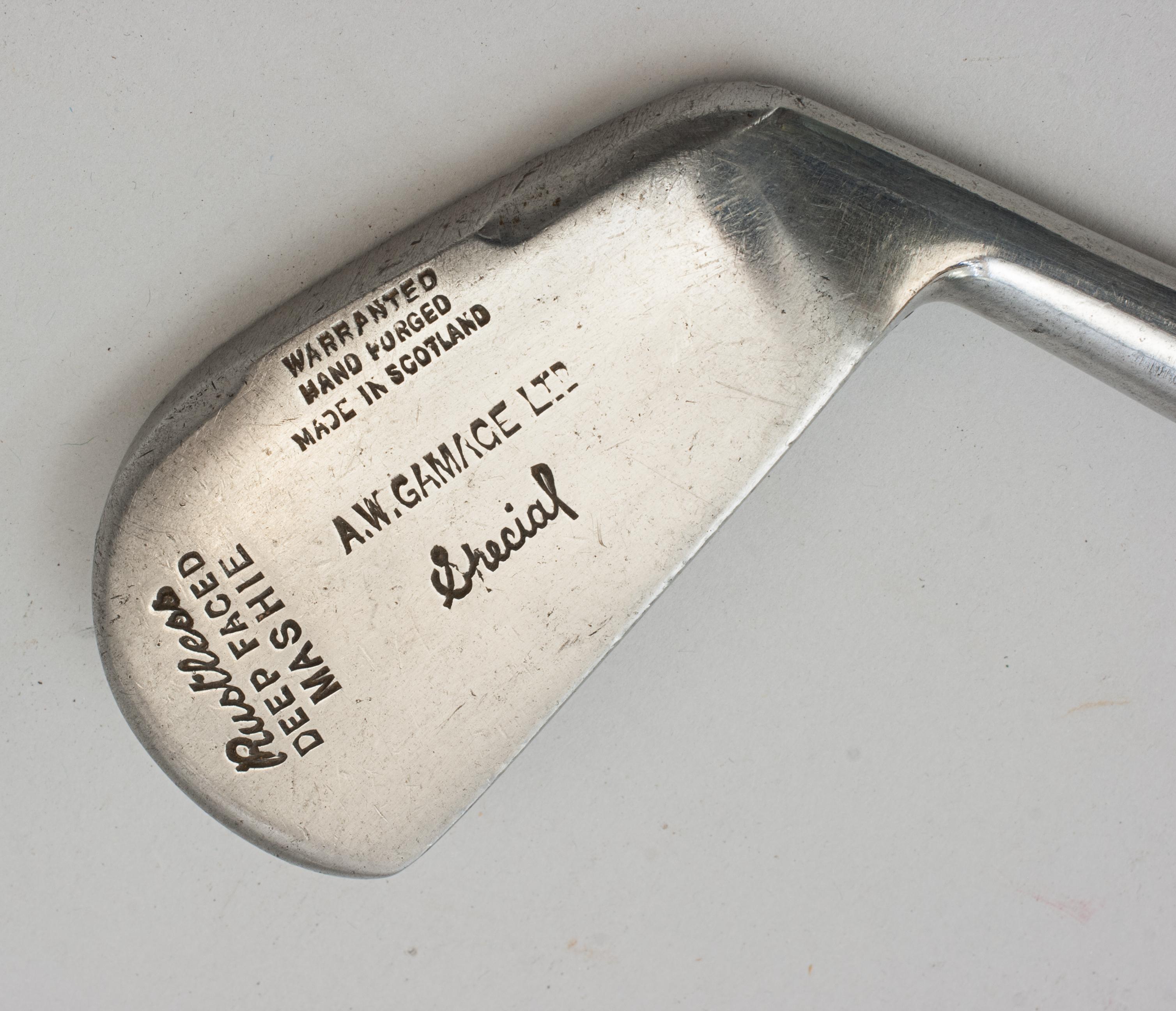 Vintage, Hickory Golf Club, Deep Face Mashie by Gamage For Sale 4