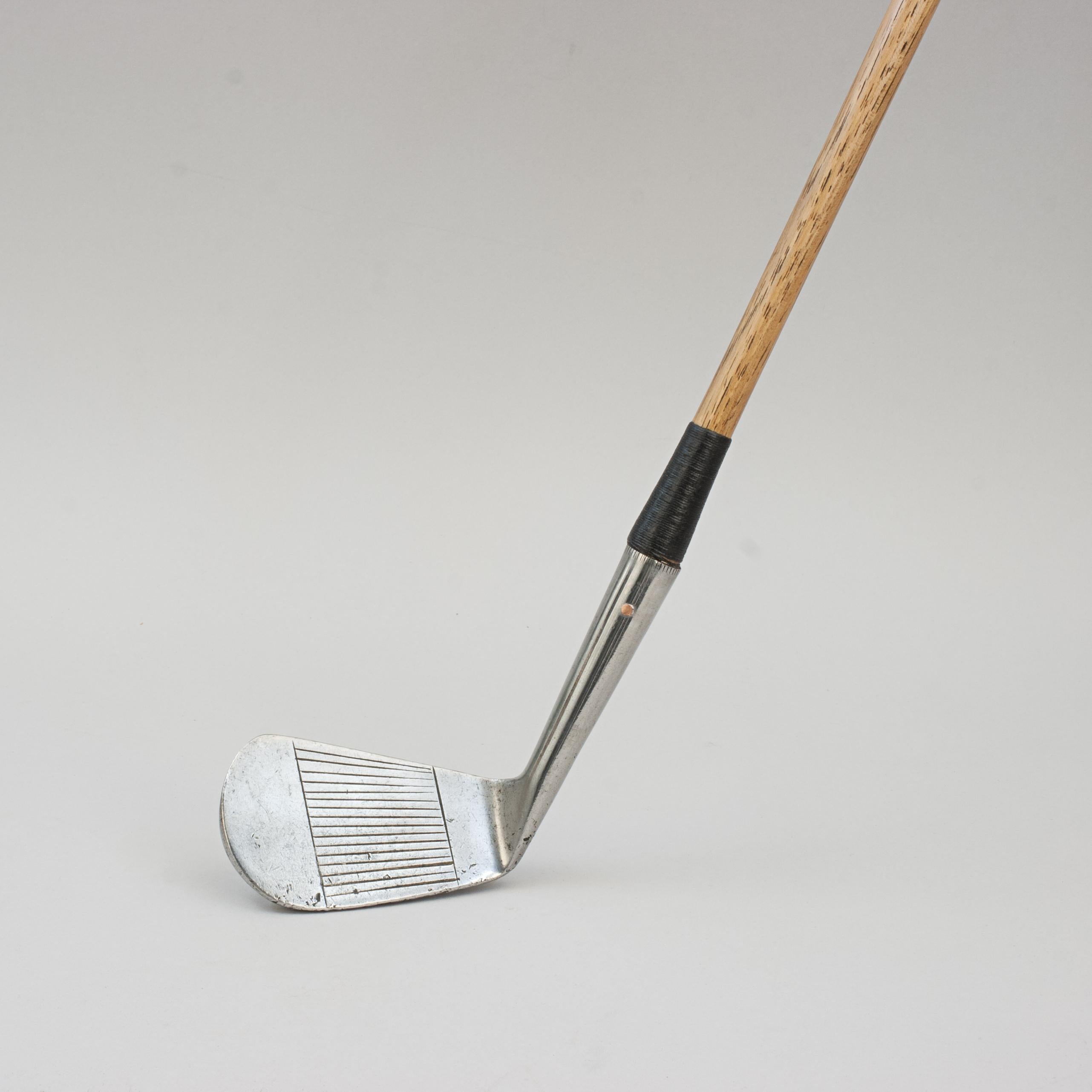 Vintage, Hickory Golf Club, Deep Face Mashie by Gamage For Sale 5