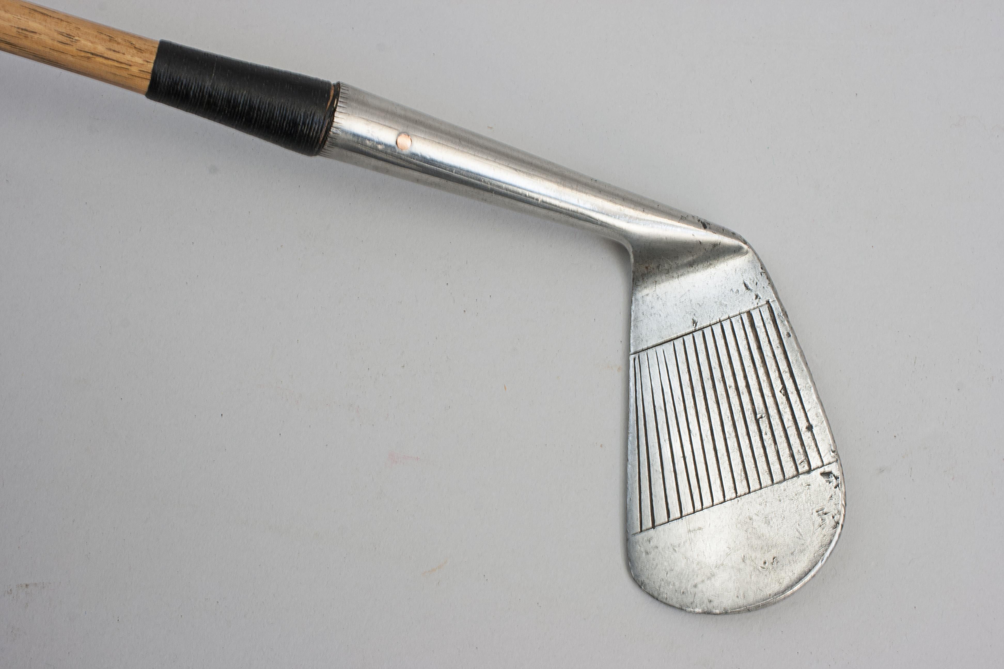 Vintage, Hickory Golf Club, Deep Face Mashie by Gamage For Sale 2