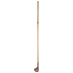 Vintage Hickory Golf Club, George Duncan, Brassie signée par Gibson