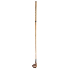 Antique Hickory Golf Club, George Duncan Autograph Brassie by Gibson