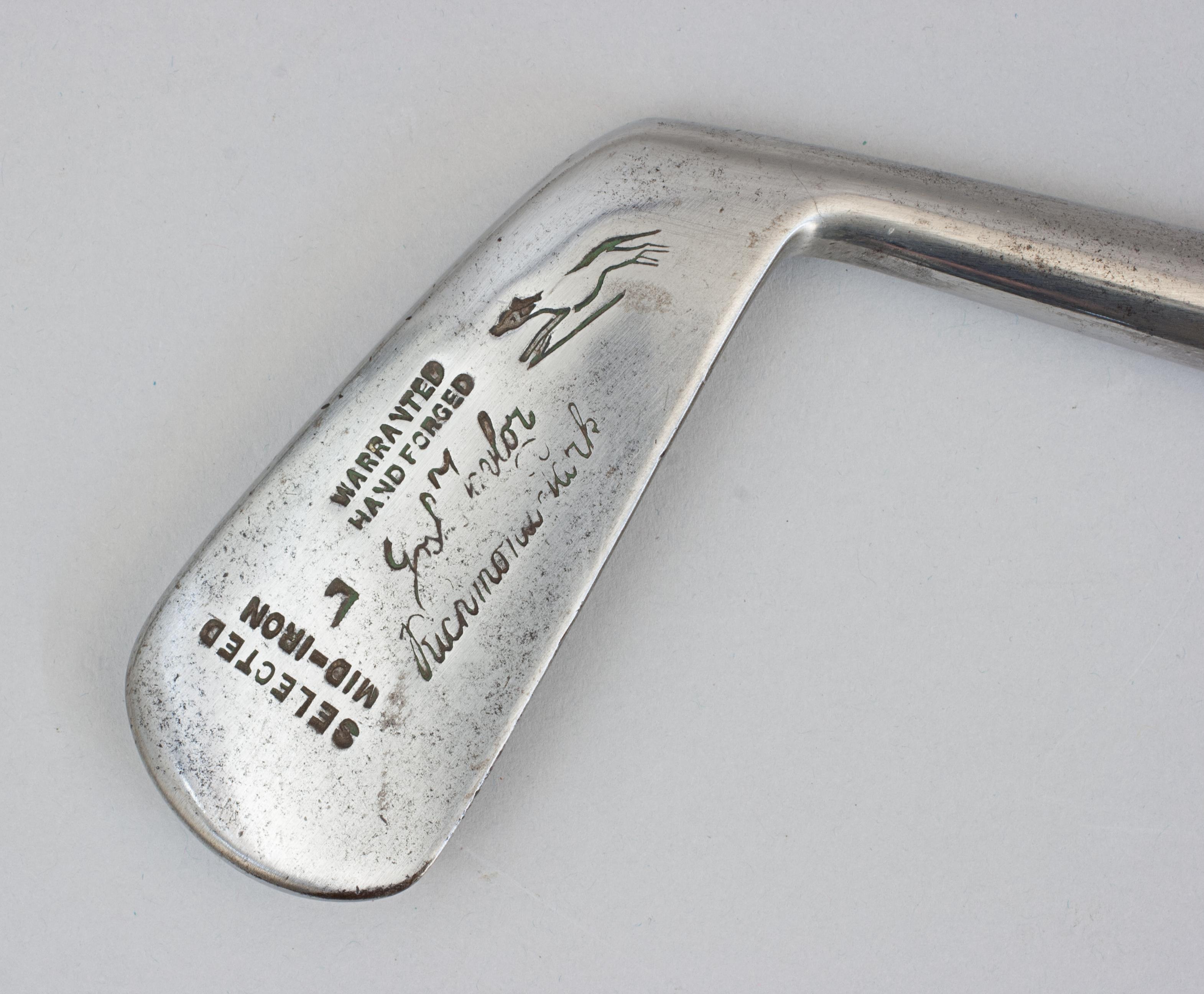 Metal Vintage Hickory Golf Club, Mid Iron. For Sale