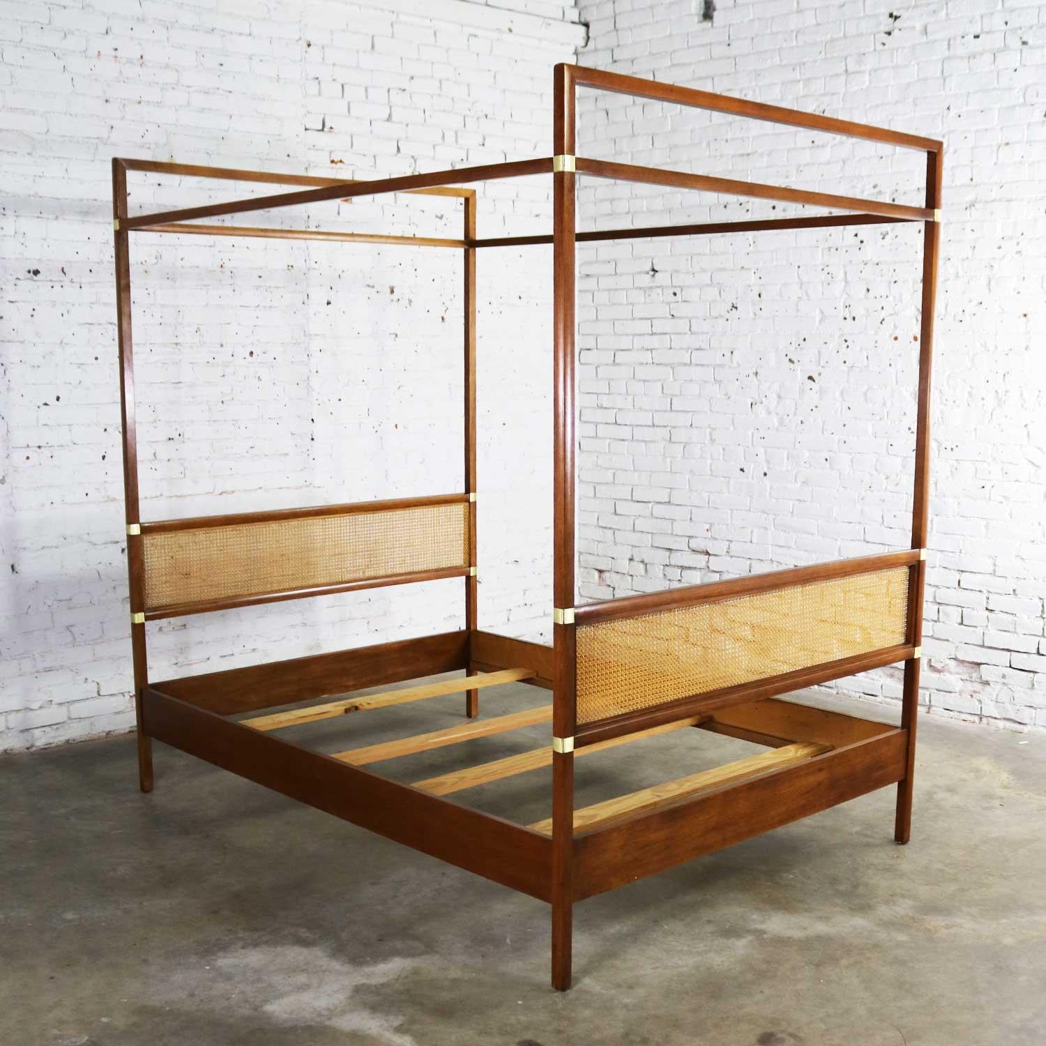 mid century modern four poster bed