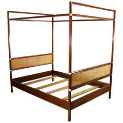 Retro Hickory Manufacturing Four Poster Canopy Full Sized Bed Midcentury