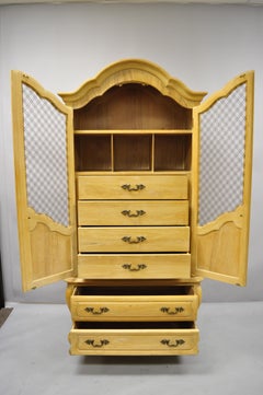 Vintage Hickory Mfg. French Country Provincial Armoire Wardrobe Dresser Cabinet