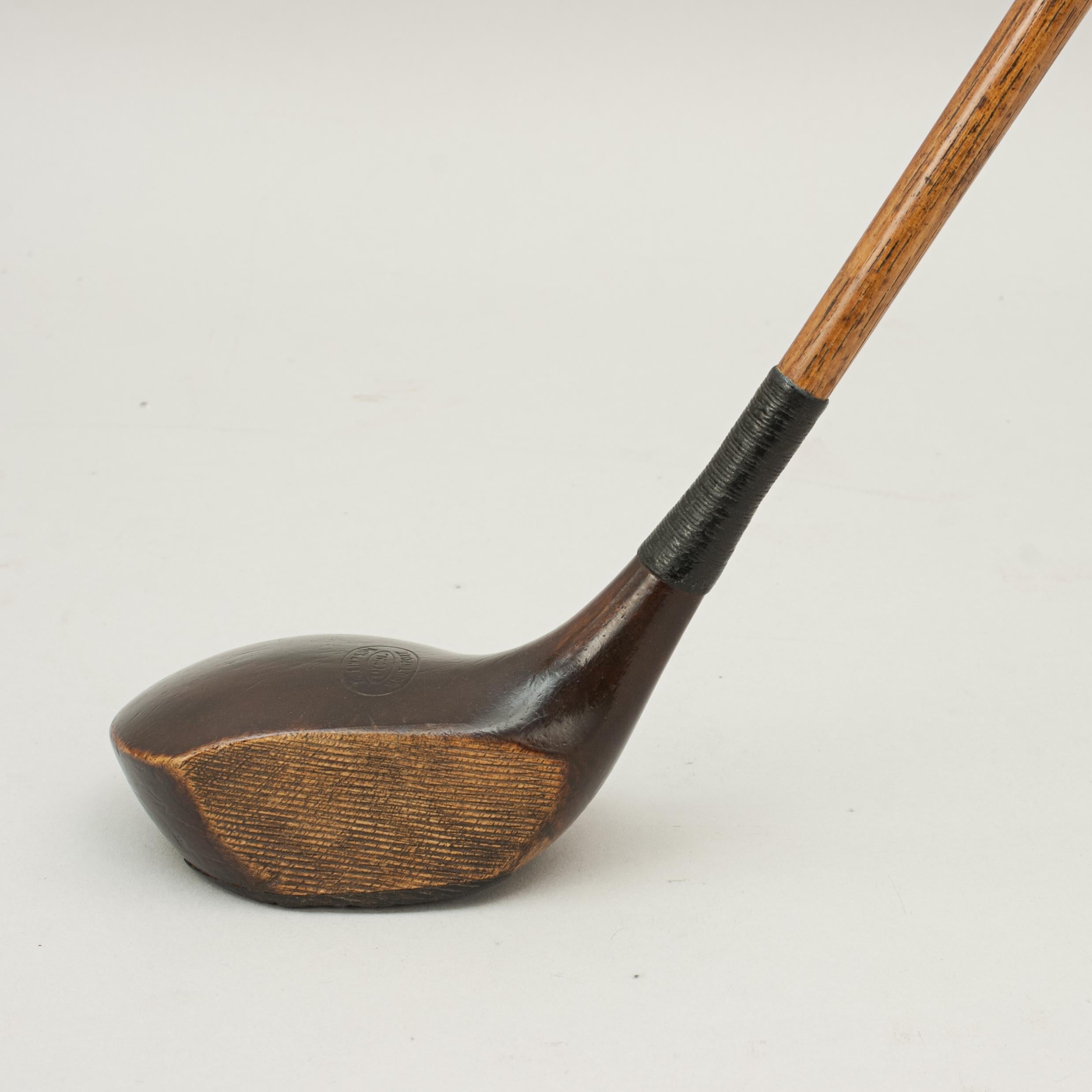 Early 20th Century Vintage Hickory Shafted Brassie Golf Club by T. Simpson of Southport
