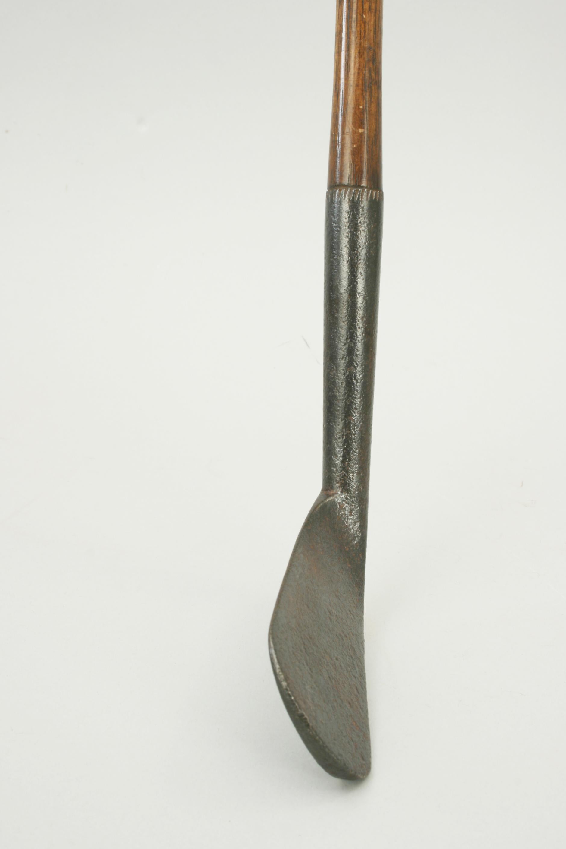Vintage Hickory Shafted Golf Club, Large Smooth Face Iron at 1stDibs
