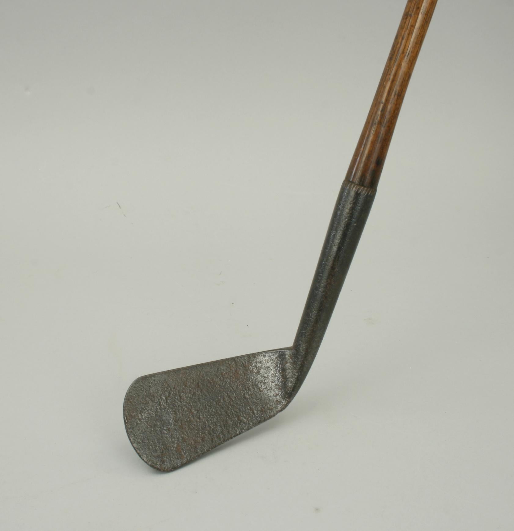 Vintage Hickory Shafted Golf Club, Large Smooth Face Iron at 1stDibs