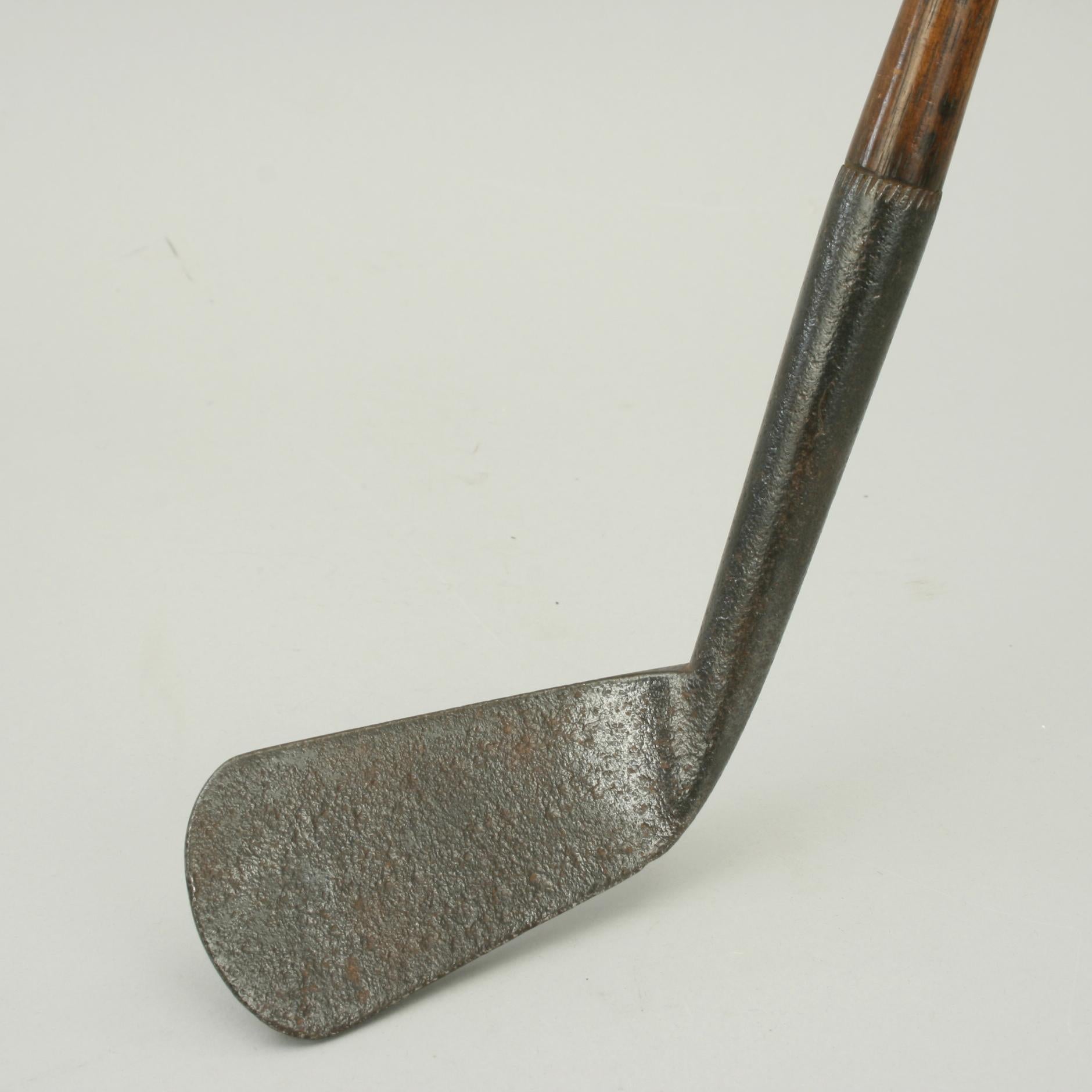 Vintage Hickory Shafted Golf Club, Large Smooth Face Iron 3