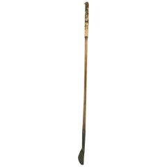 Antique Hickory Shafted Golf Club, Large Smooth Face Iron