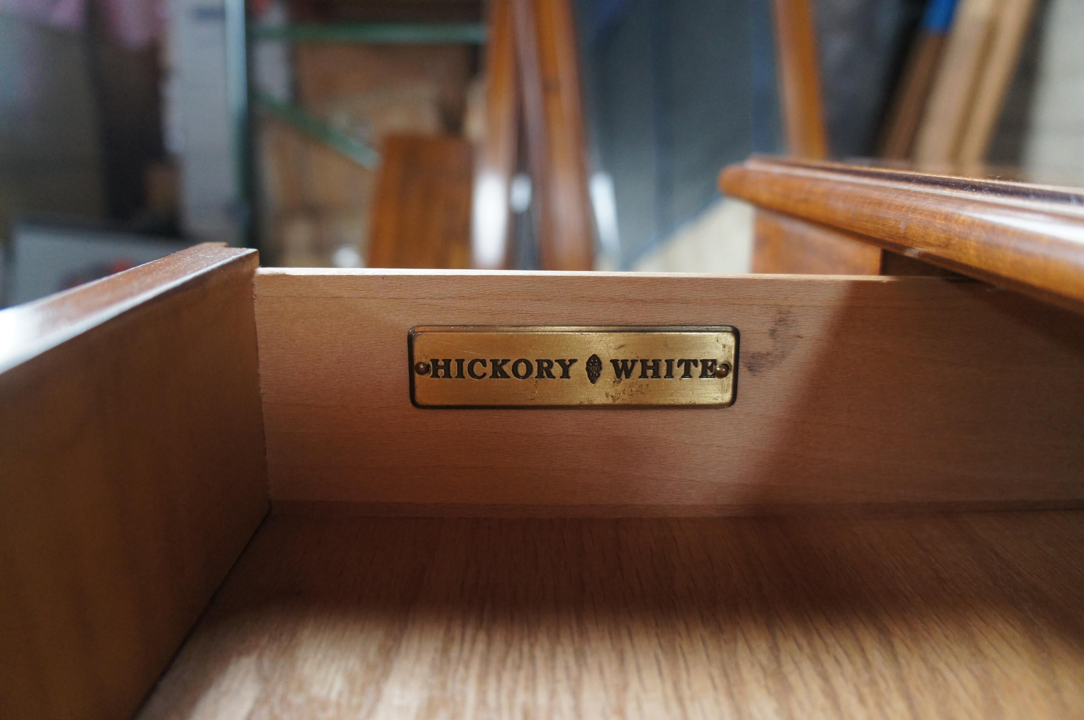 20th Century Vintage Hickory White Biedermeier Maple Ebonized Writing Desk Library Table