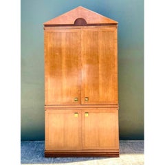 Vintage Hickory White Pediment Armoire