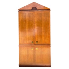 Vintage Hickory White Pediment Armoire