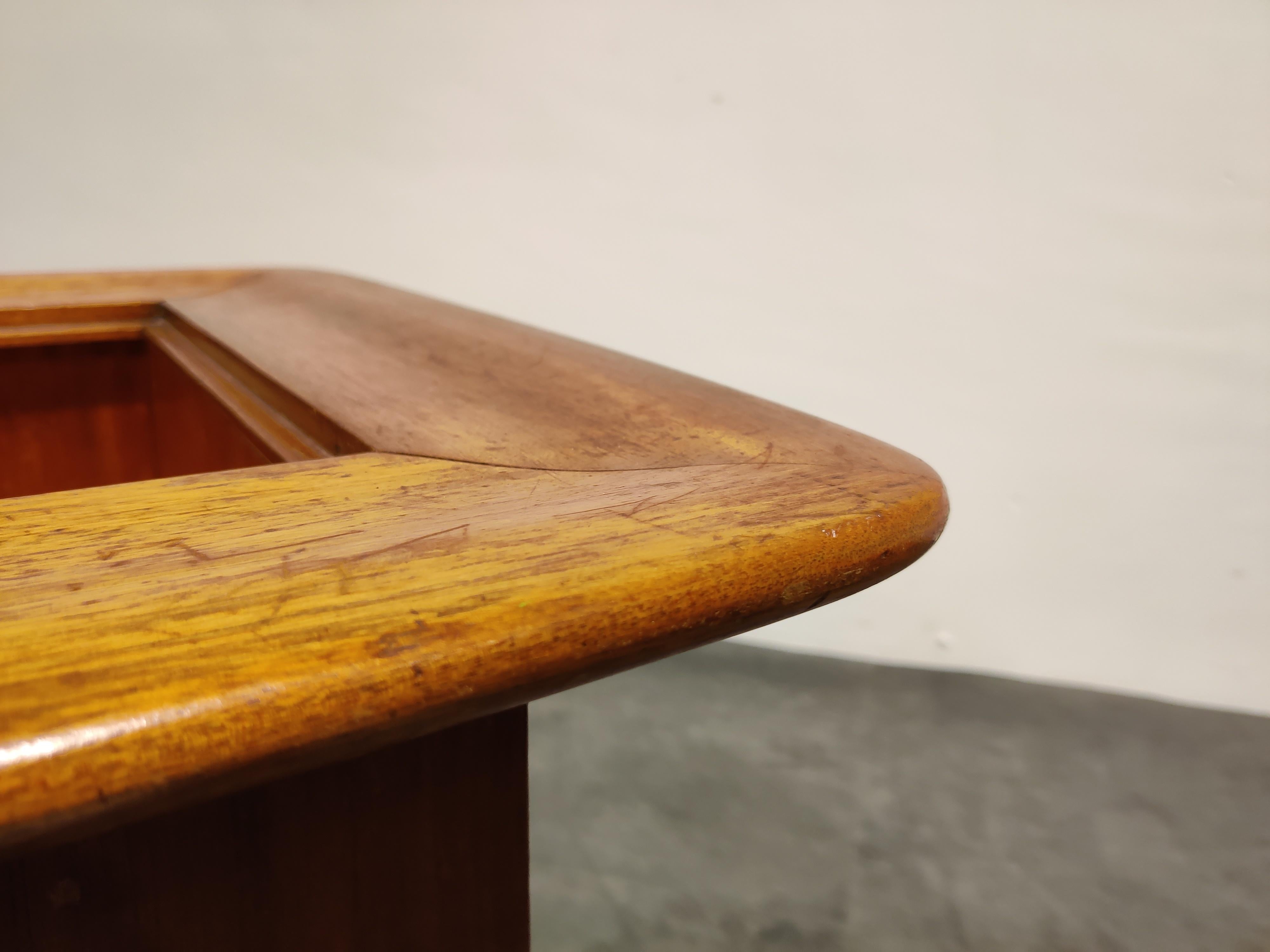 Ceramic Vintage Hidden Bar Coffee Table by Alfred Hendrickx for Belfom, 1950s For Sale