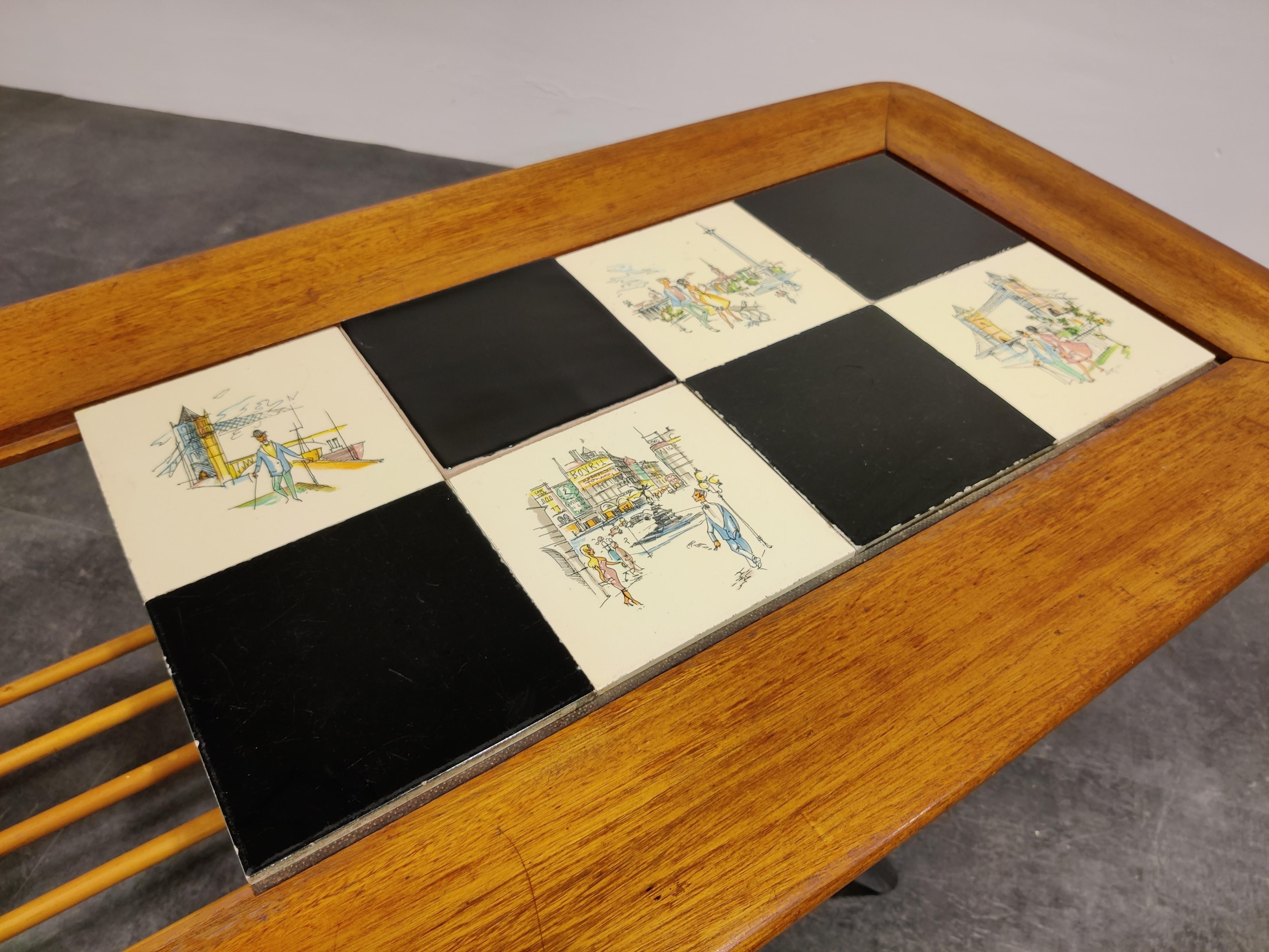 Vintage Hidden Bar Coffee Table by Alfred Hendrickx for Belfom, 1950s For Sale 2