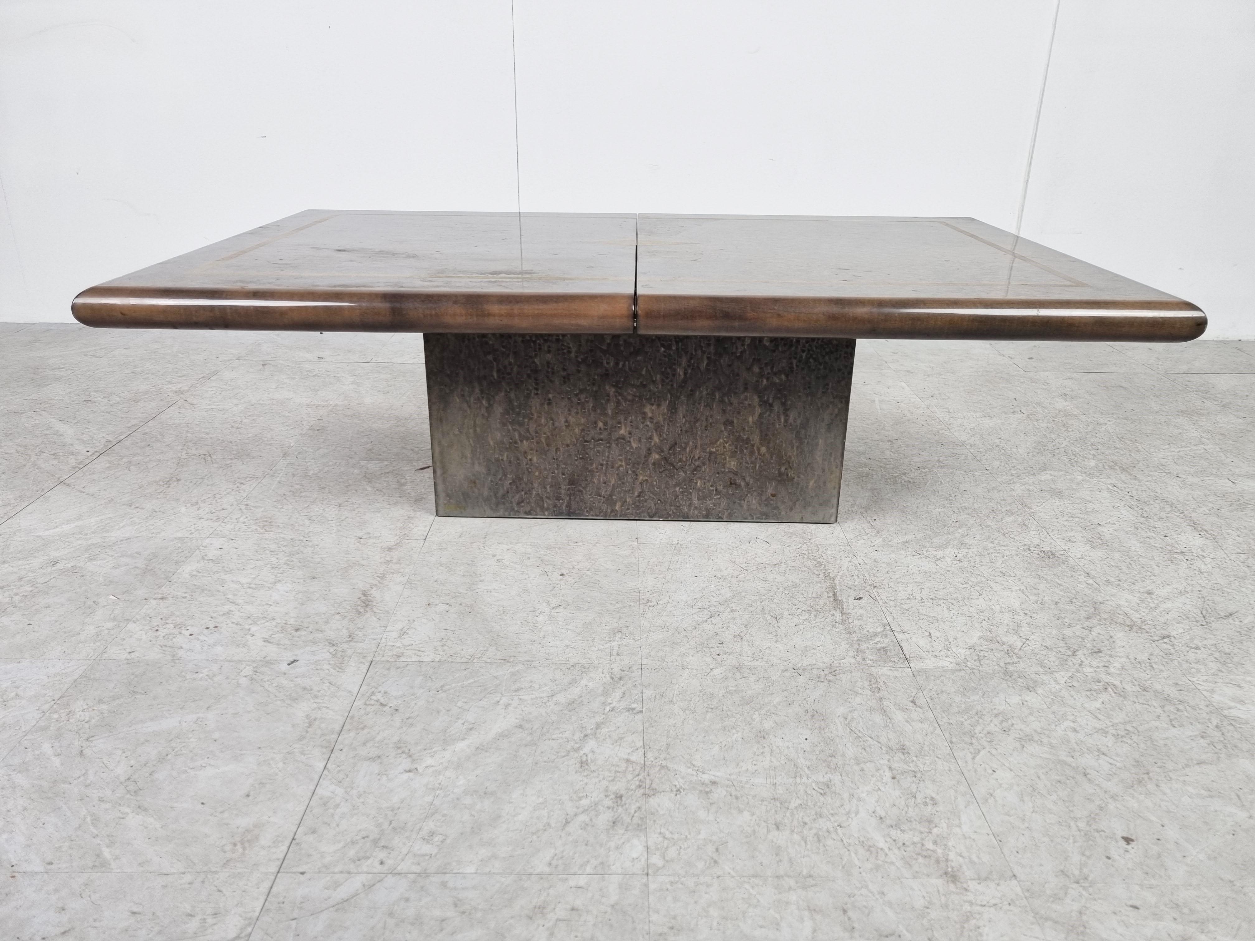 Hollywood Regency Vintage hidden bar coffee table by Eric Maville, 1970s