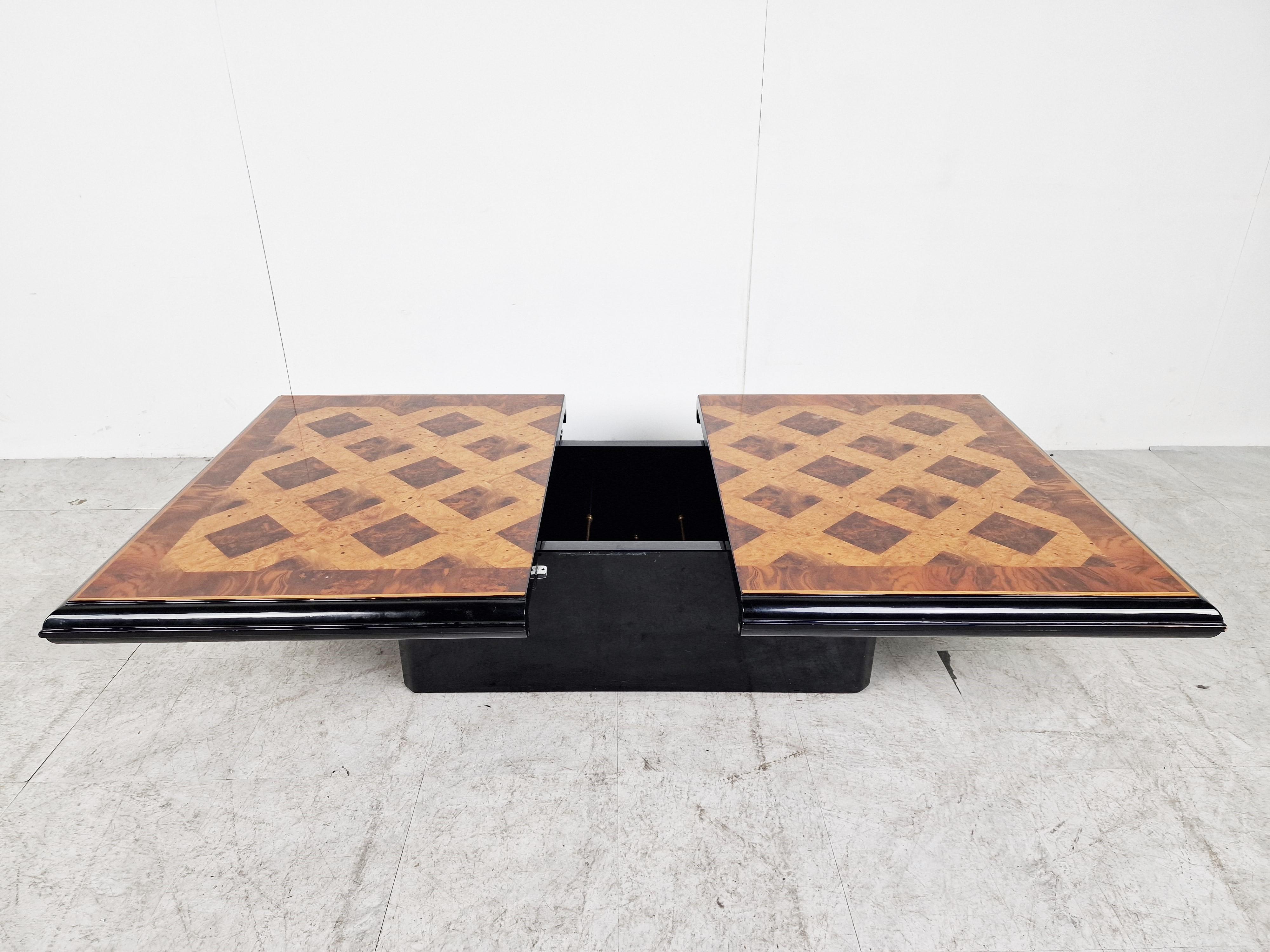 Mid-Century Modern Vintage Hidden Bar Coffee Table by Eric Maville, 1970s
