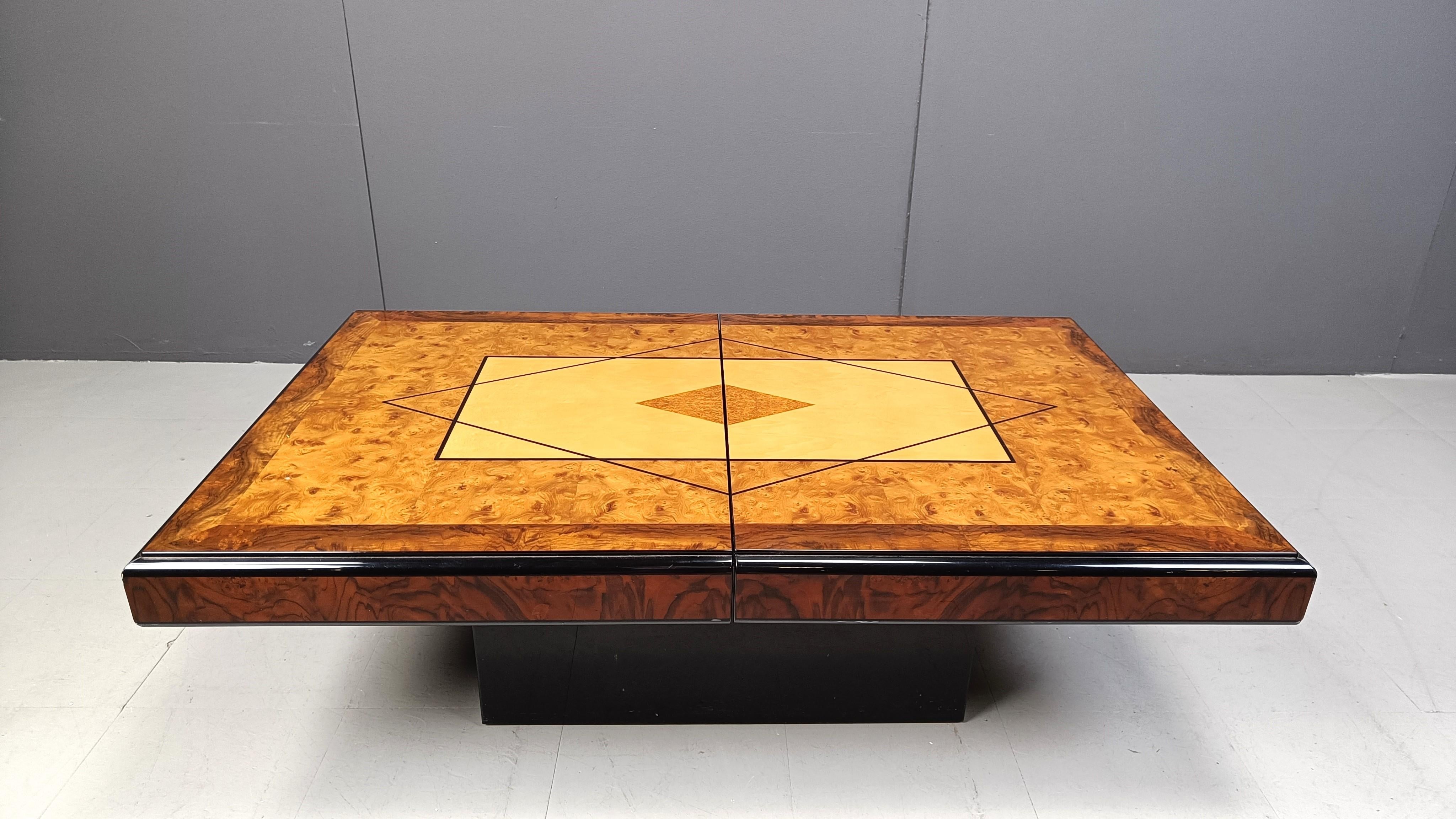 Post-Modern Vintage hidden bar coffee table by Eric Maville, 1970s