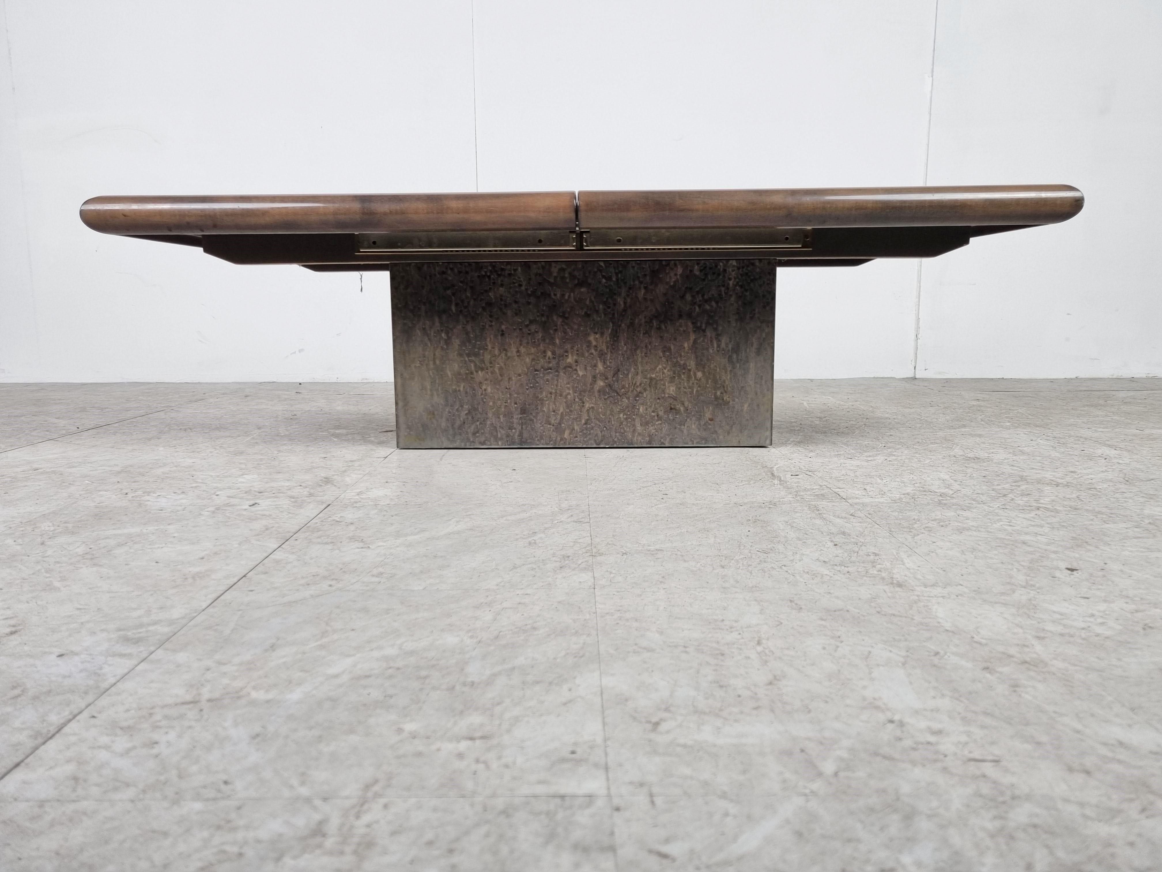 French Vintage hidden bar coffee table by Eric Maville, 1970s