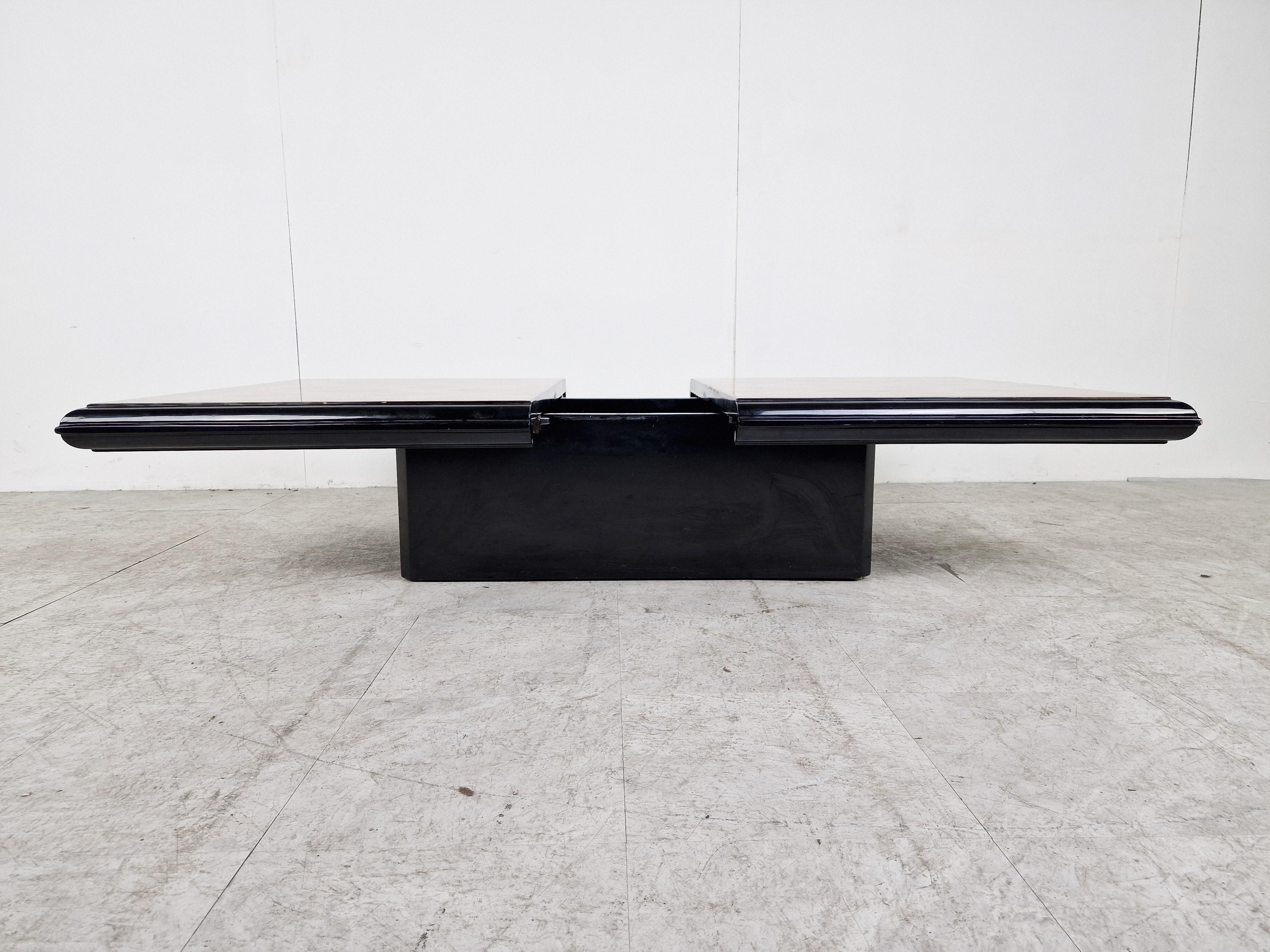 Veneer Vintage Hidden Bar Coffee Table by Eric Maville, 1970s