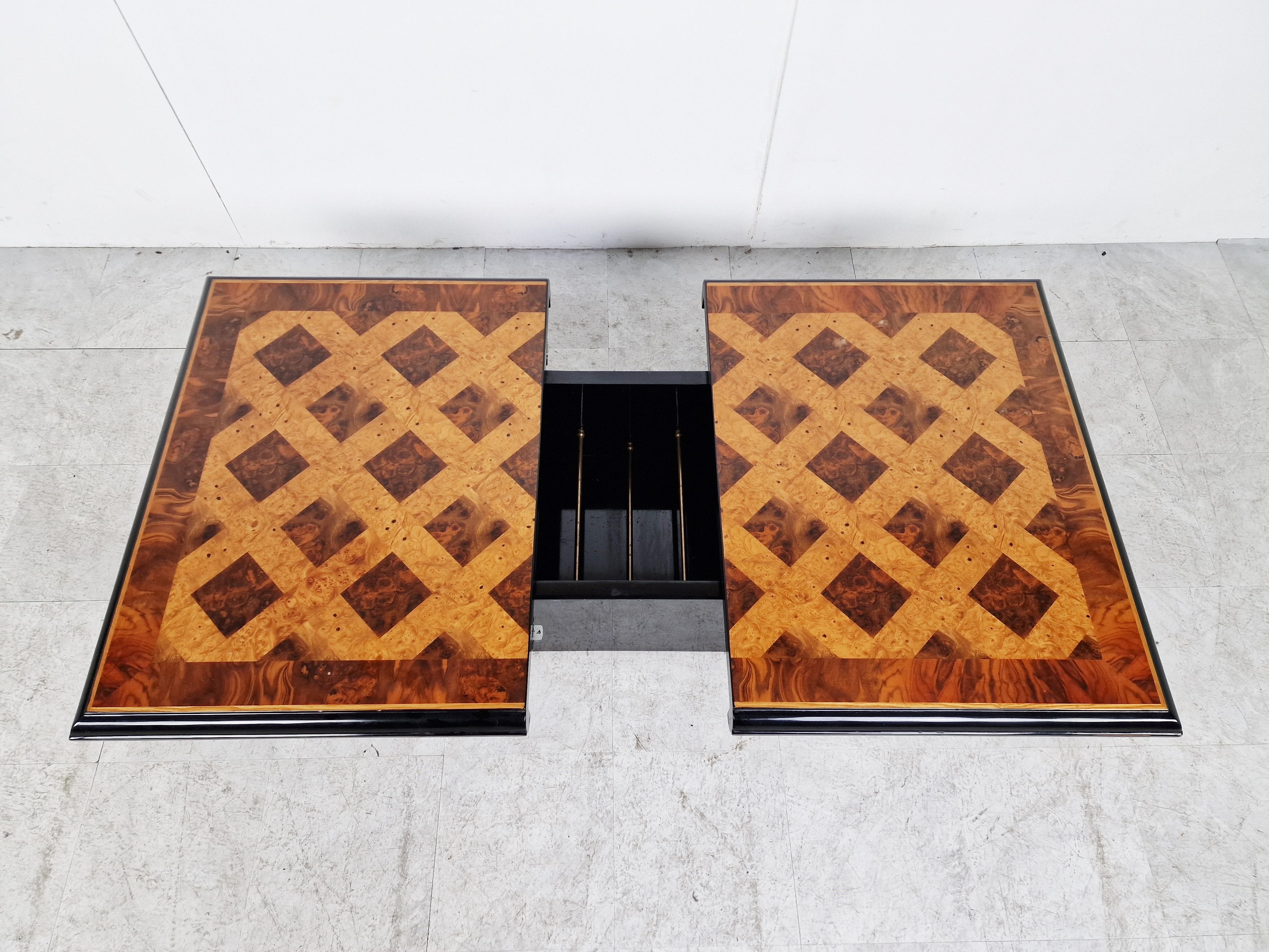 Vintage Hidden Bar Coffee Table by Eric Maville, 1970s In Good Condition In Leuven, Vlaams Gewest