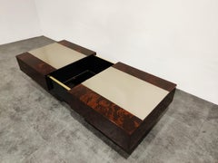 Vintage Hidden Bar Coffee Table by Eric Maville and Jean Claude Mahey, 1970s