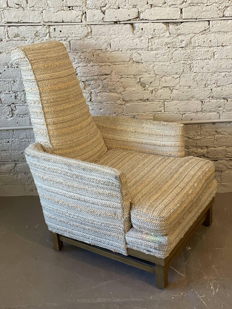 Vintage High Back Chairs in Tan Upholstery, a Pair For Sale at 1stDibs