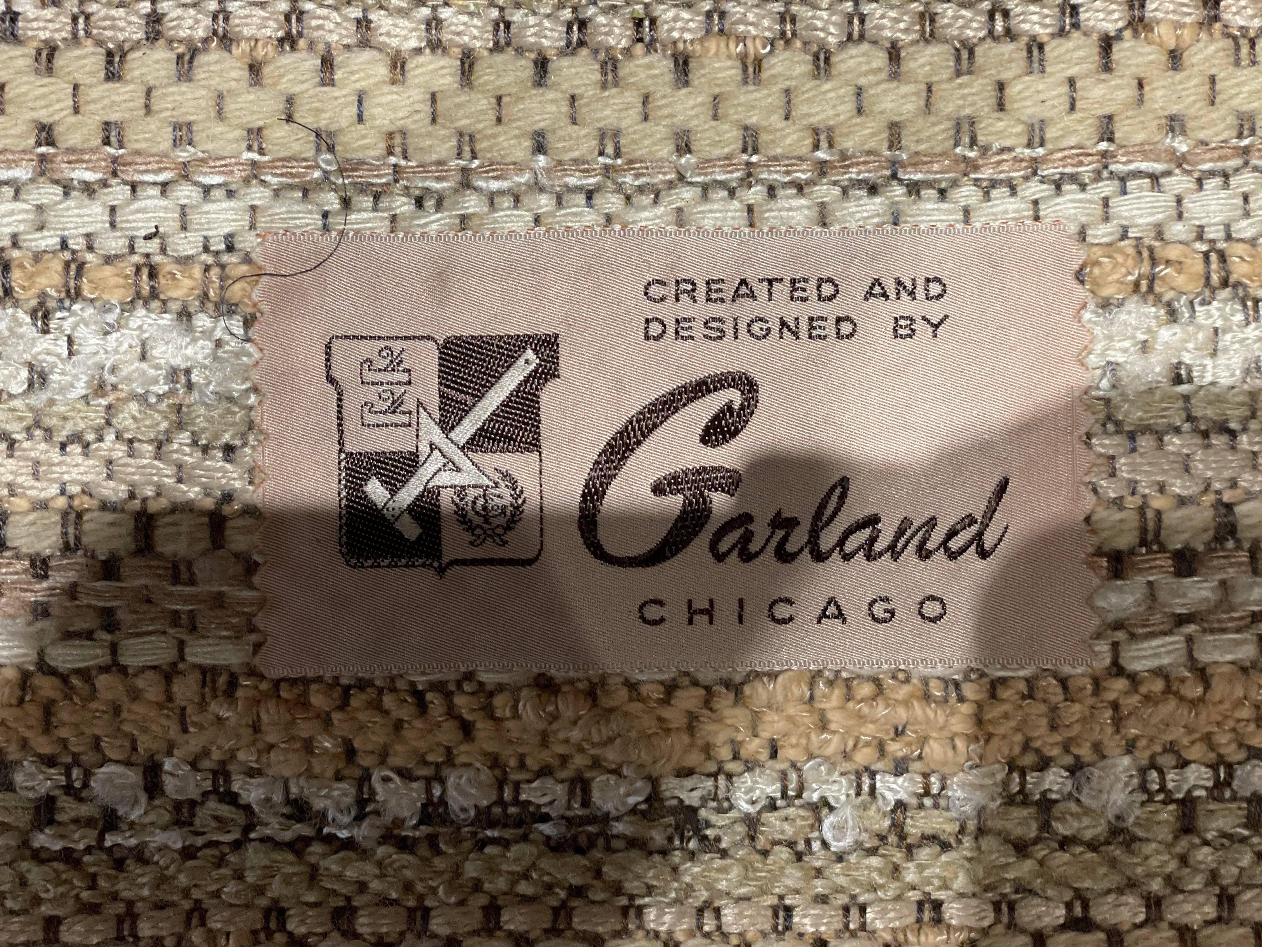 Vintage High Back Chairs in Tan Upholstery, a Pair In Good Condition In Chicago, IL