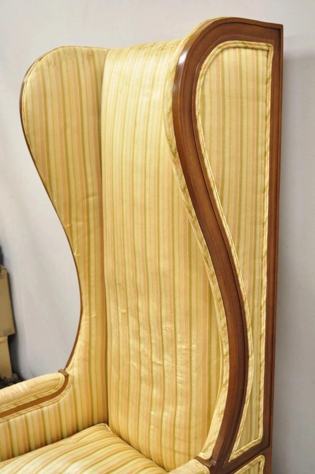 Vintage Respaldo Alto Francés Hollywood Regency Trono Señorial Sillón con Brazos en venta 5