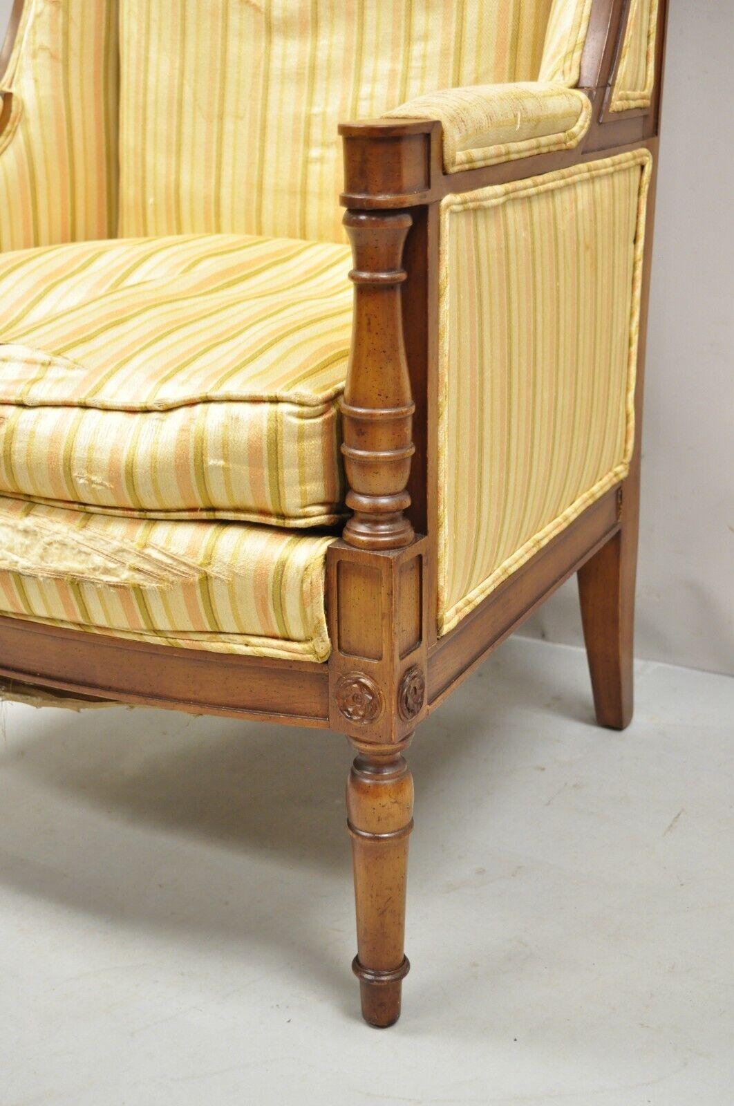 vintage high back wooden chair