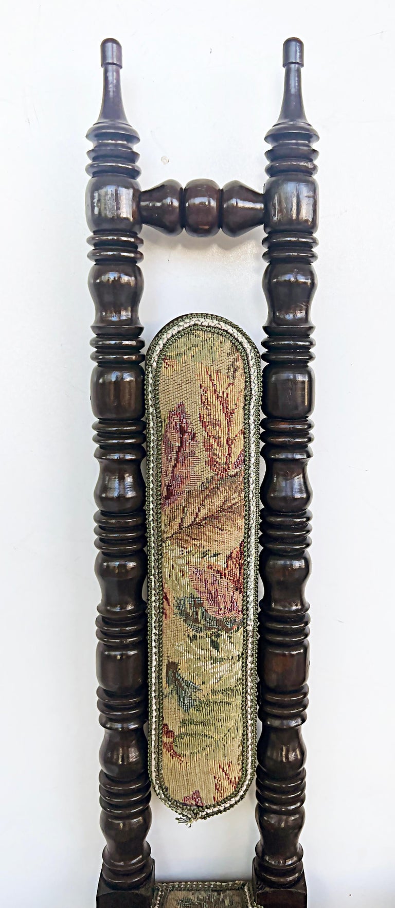 Vintage High Back Jacobean Style Spanish Hall Prayer Chairs, Pair at