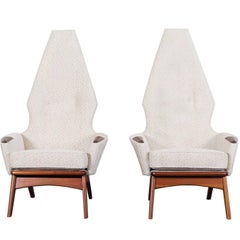 Vintage High Back Lounge Chairs by Adrian Pearsall