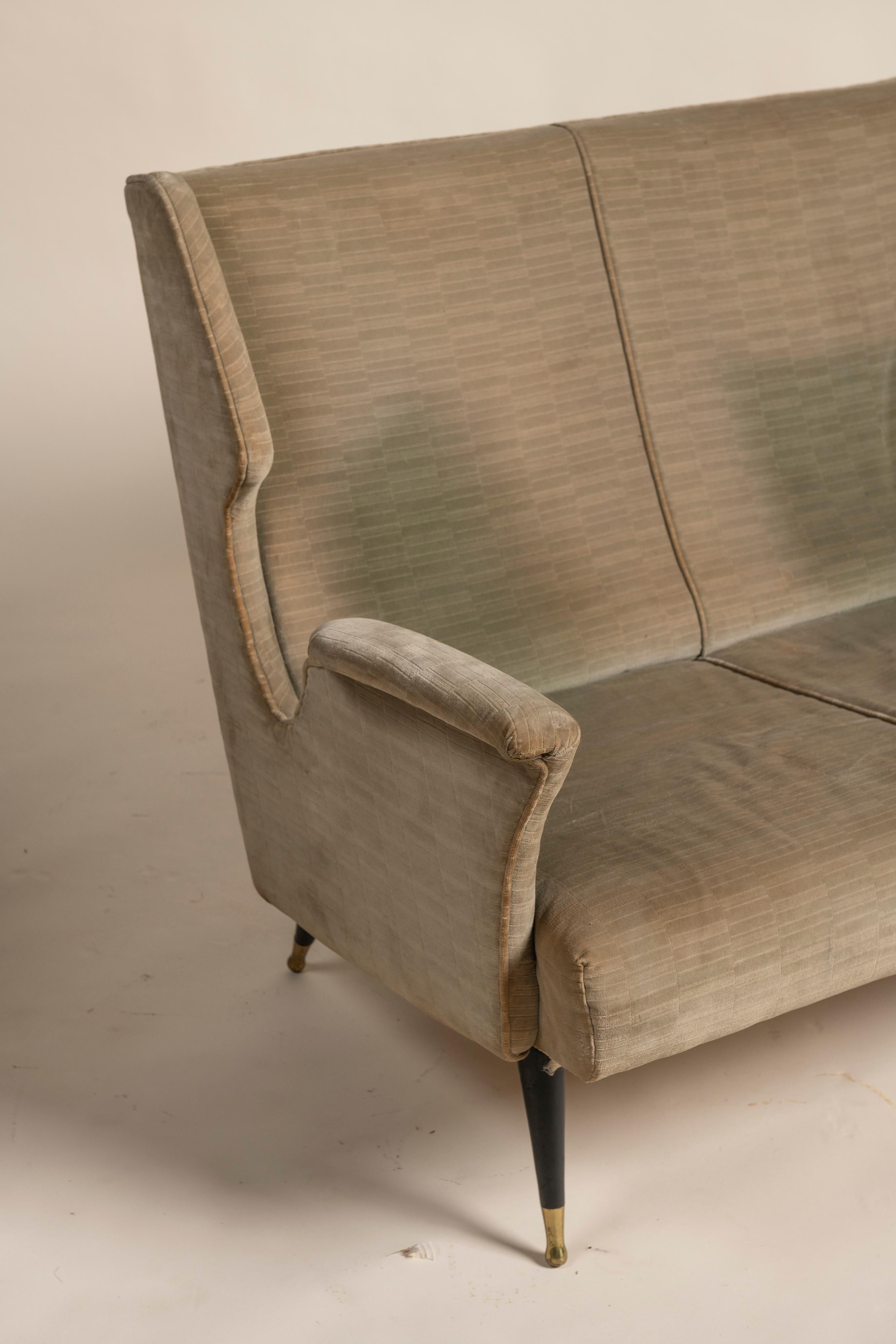 Canapé à haut dossier inspiré du canapé Gio Ponti, Italie, années 1960 en vente 4