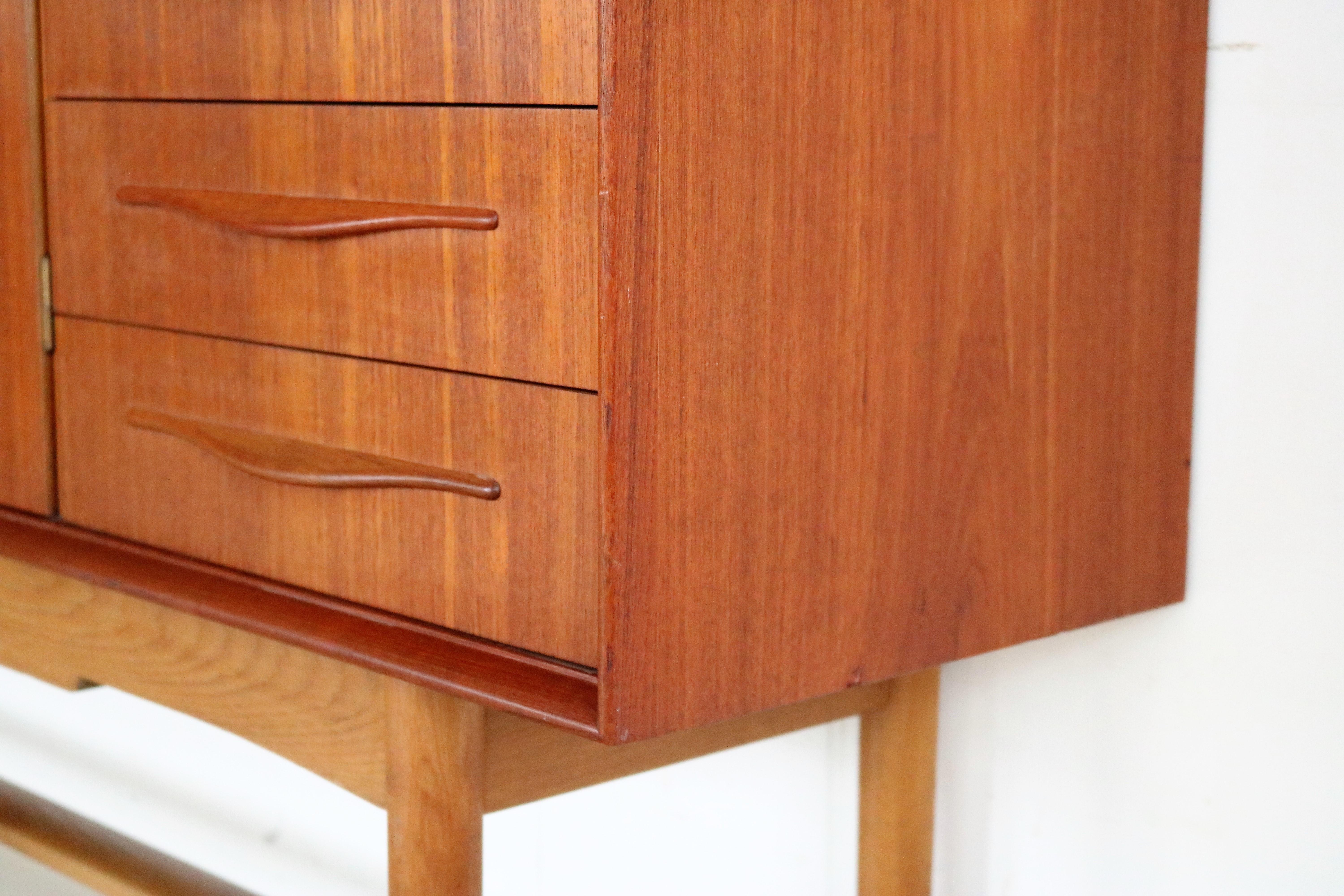 Vintage High Board Dresser Cabinet 60s Danish For Sale 2